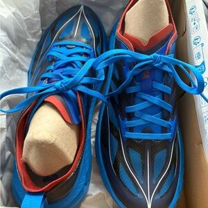 Hoka One One Blue and Red Men's Athletic Running Shoes